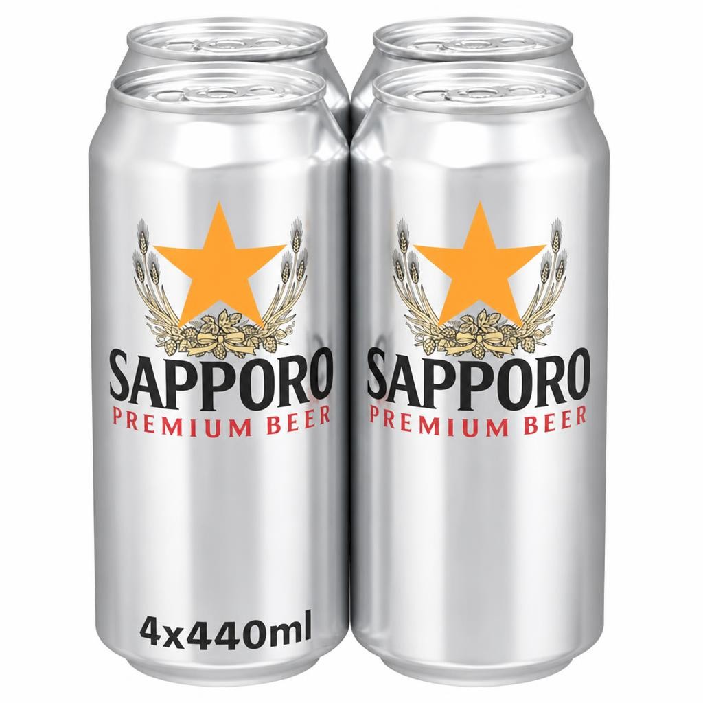 Sapporo 4 x 440ml Premium Multipack Beer Cans