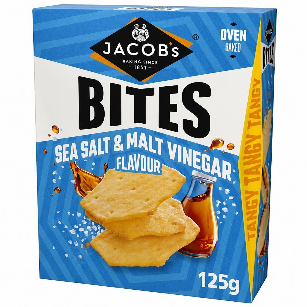 Jacob's Bites Sea Salt &Malt Vinegar 125g
