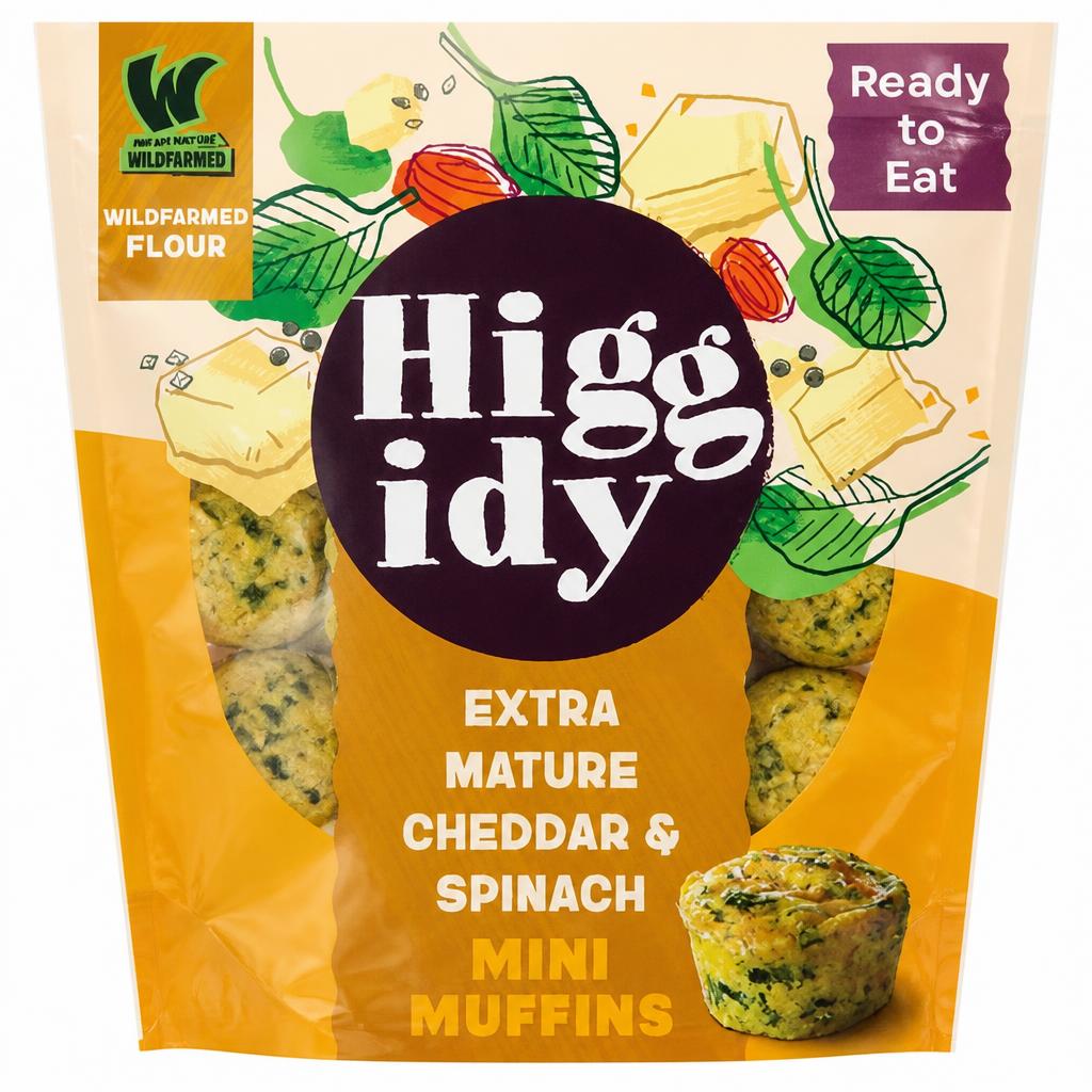 Higgidy Mature Cheddar & Spinach Mini Muffins
