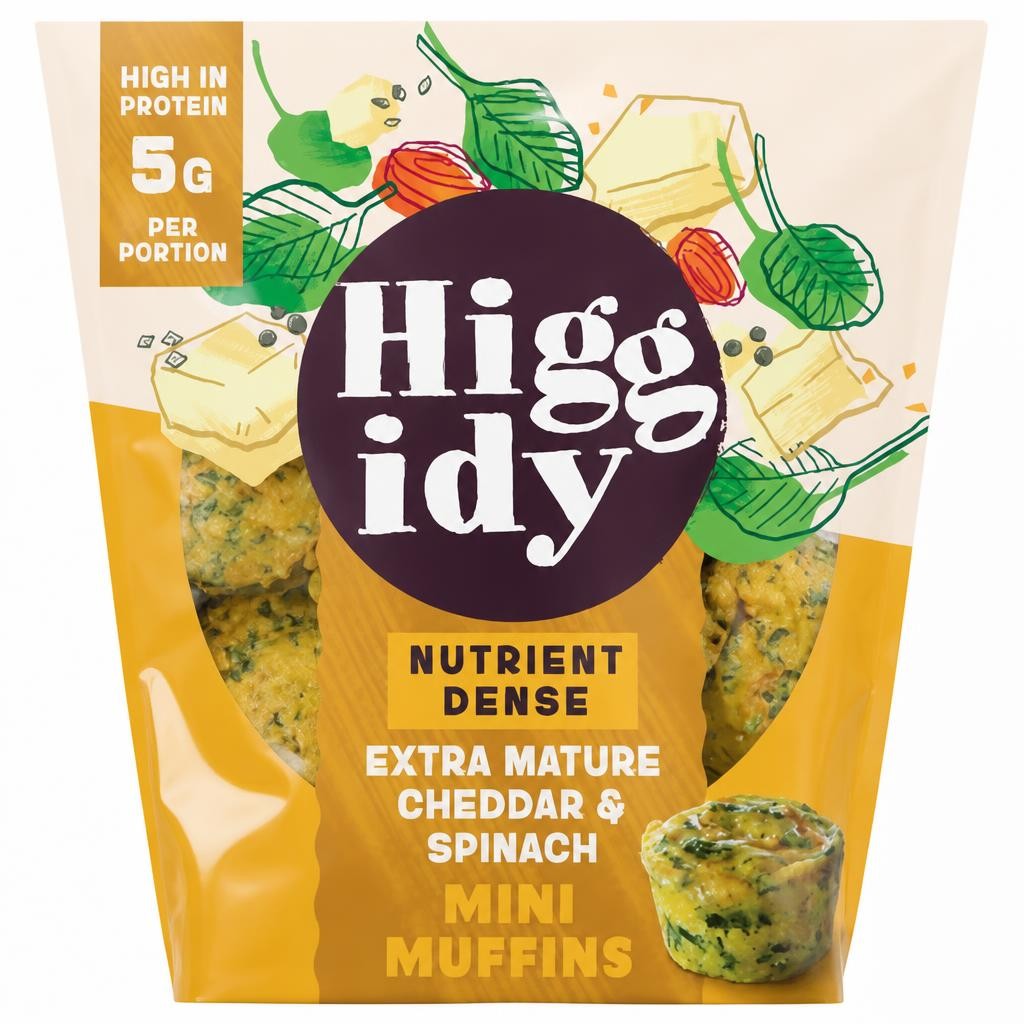 Higgidy Mature Cheddar & Spinach Mini Muffins