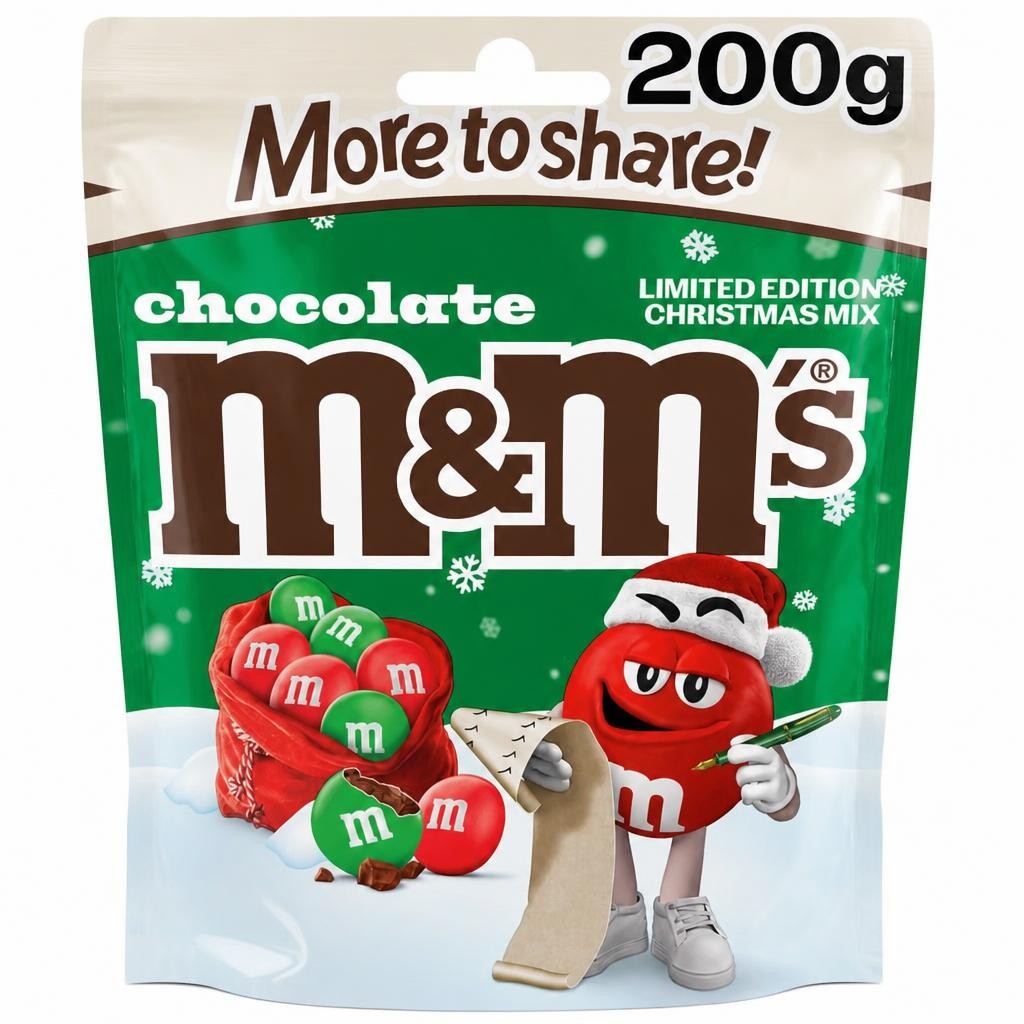 M&M's Milk Chocolate Christmas Mix Limited Edition More To Share 200g