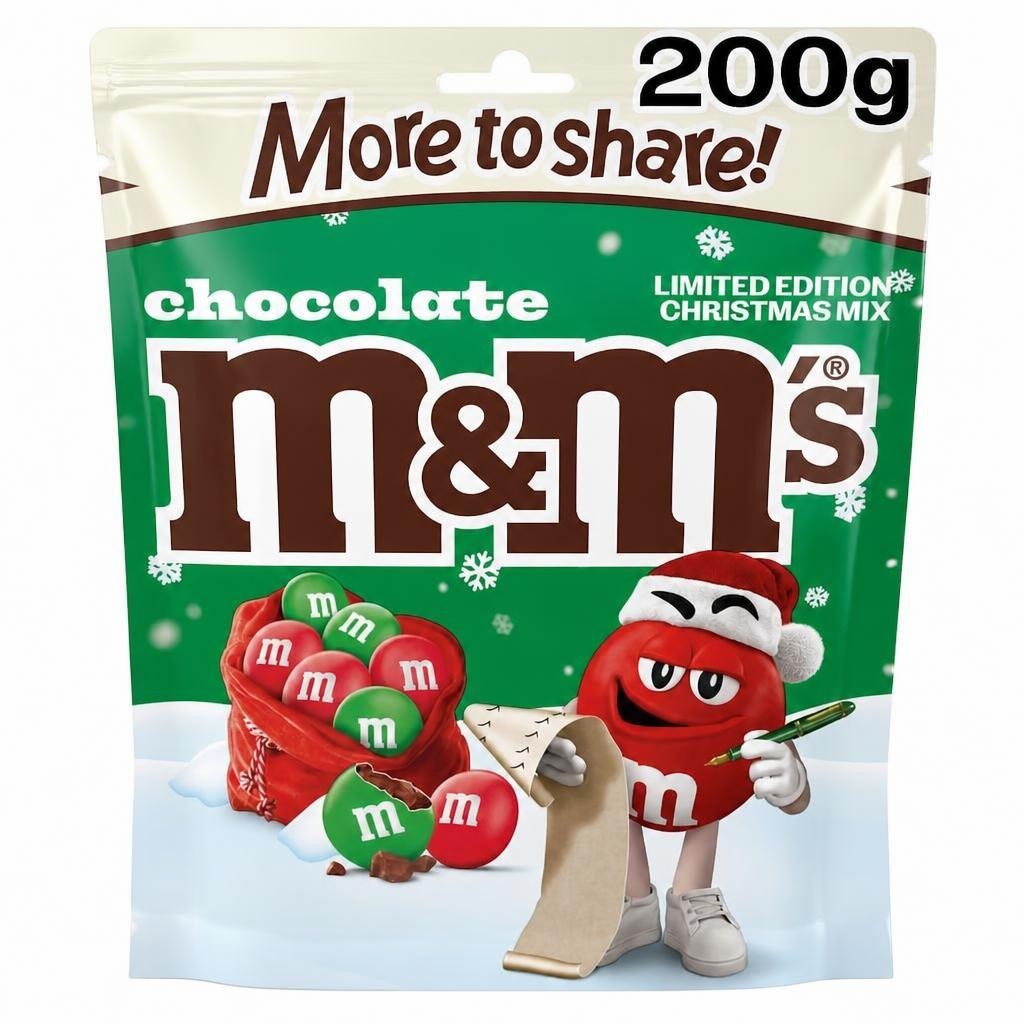 M&M's Milk Chocolate Christmas Mix Limited Edition More To Share 200g