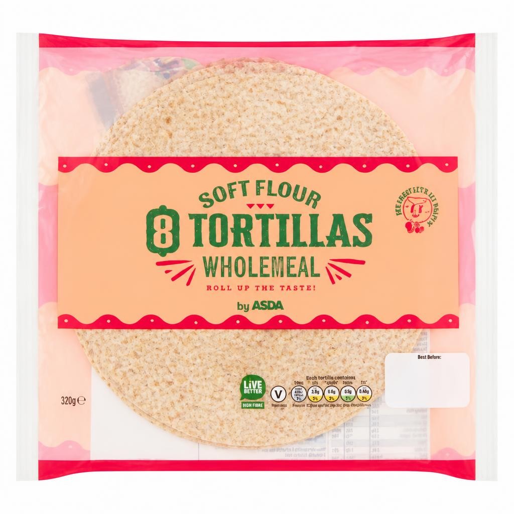 ASDA 8 Tortillas Wholemeal 320g