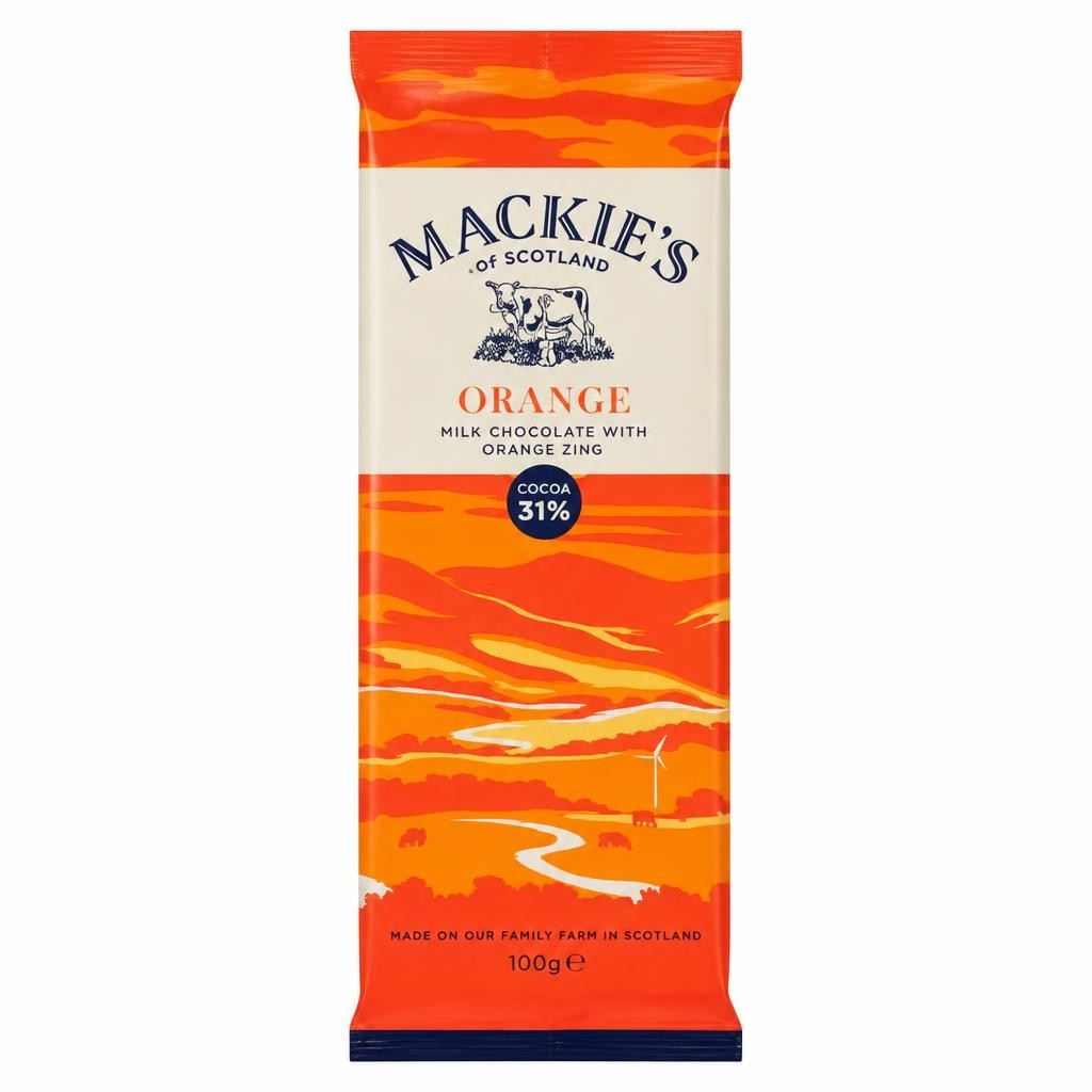 Mackie's of Scotland Orange Milk Chocolate with Orange Zing 100g