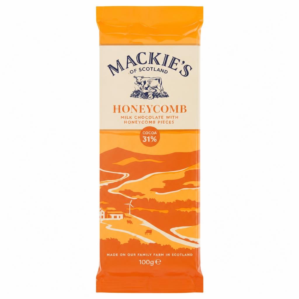 Mackie's of Scotland Honeycomb Milk Chocolate with Honeycomb Pieces 100g