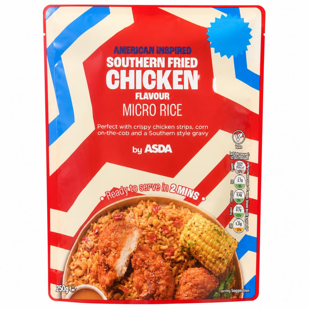 ASDA American Inspired Southern Fried Chicken Flavour Micro Rice 250g
