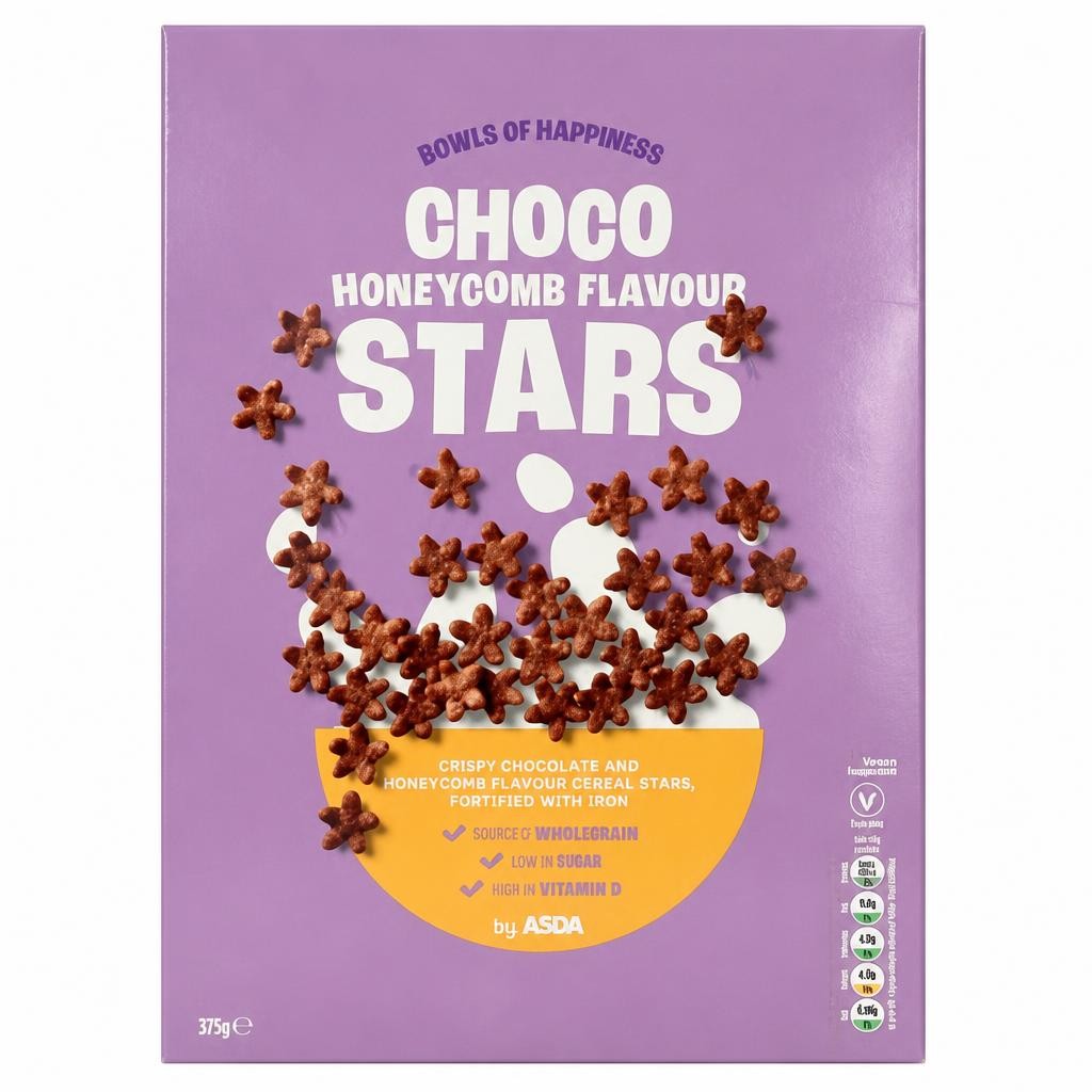 ASDA Honeycomb Flavour Choco Stars 375g