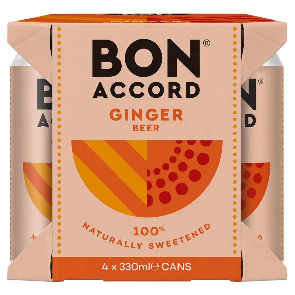 Bon Accord Ginger Beer Soft Drinks 4 x 330ml