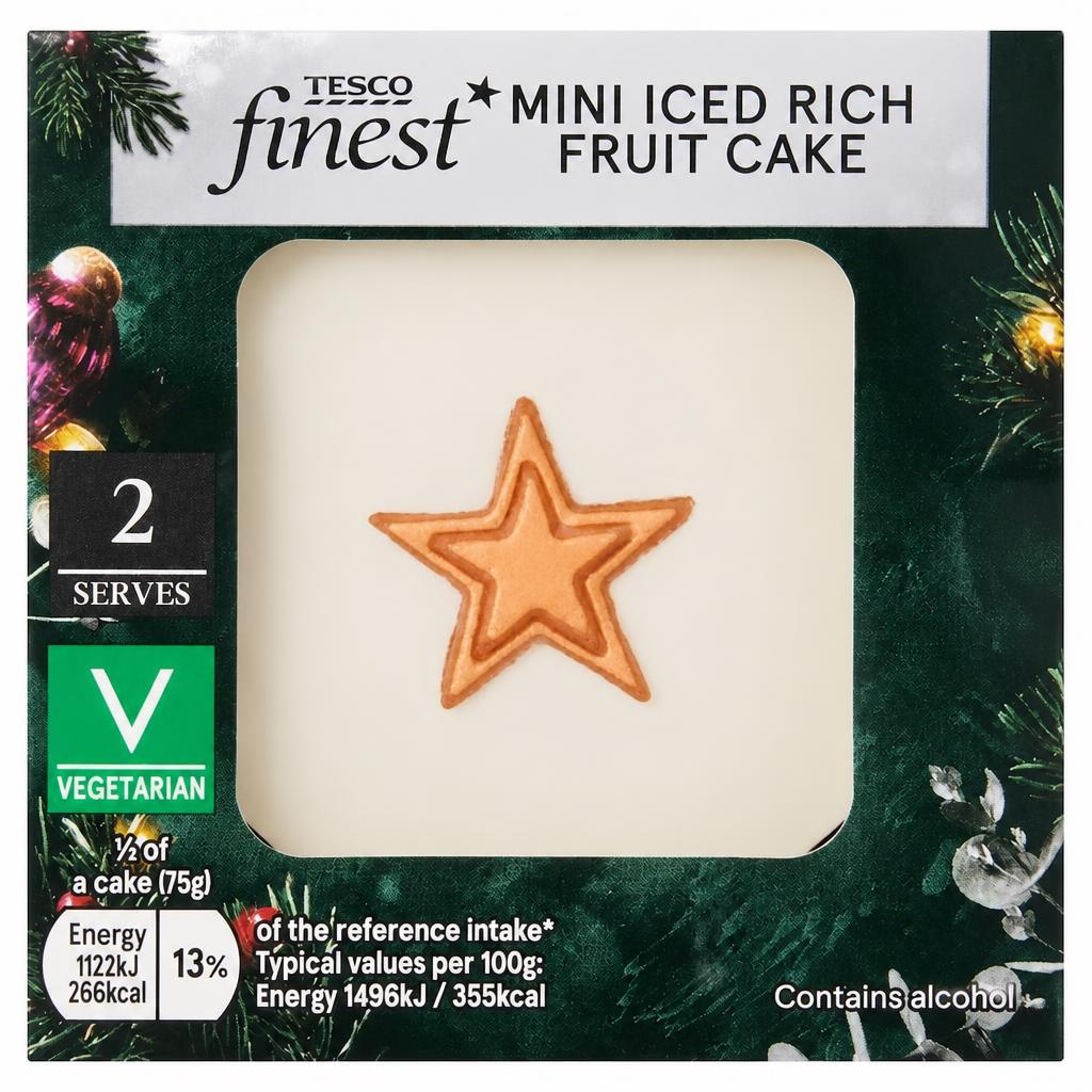 Tesco Finest Mini Iced Rich Fruit Cake 150g