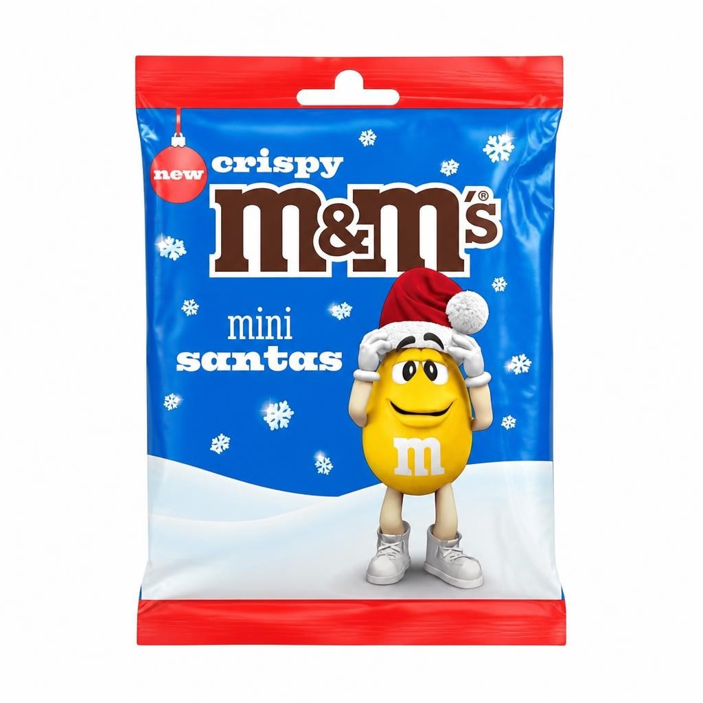 M&M's Mini Milk Chocolate Crispy Santa Bag 55g