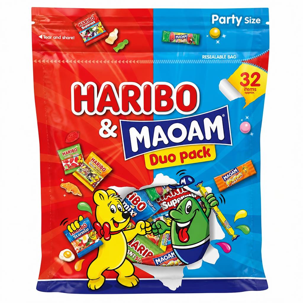 Haribo And Maoam Duo Pack Chewy And Gum Sweets 450G