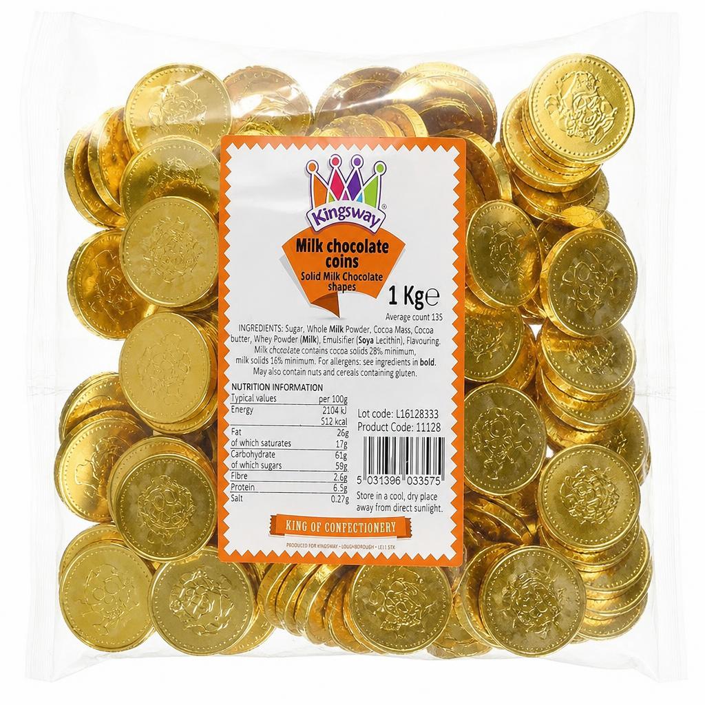Kingsway Chocolate coins 1kg (approx. 135 coins)