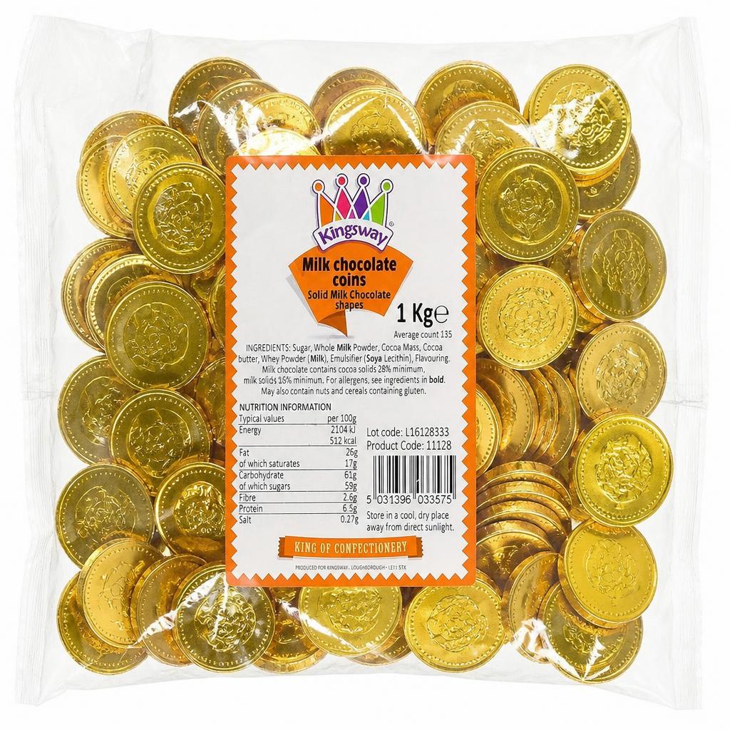 Kingsway Chocolate coins 1kg (approx. 135 coins)