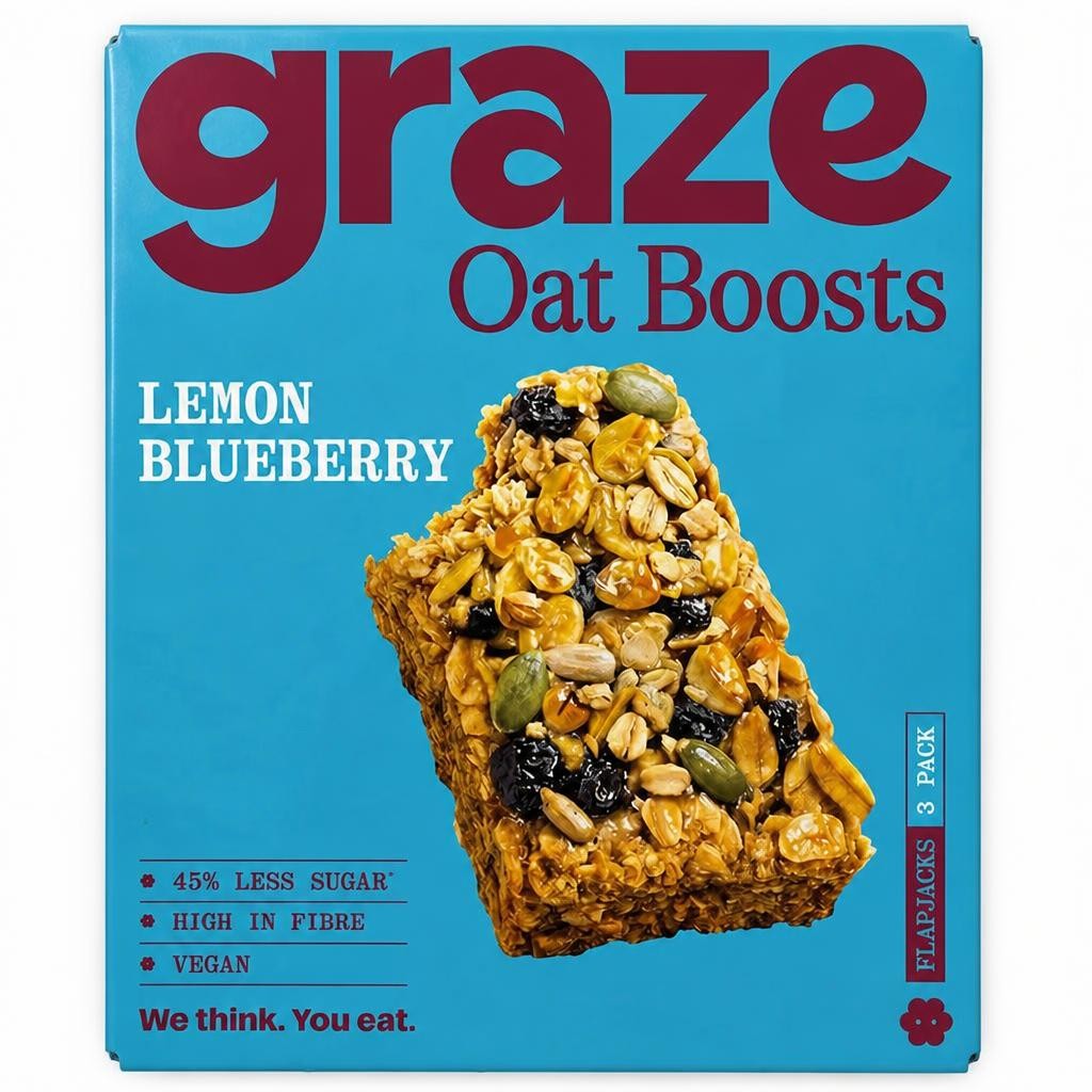 Graze Oat Boosts 3 x 40g Lemon & Blueberry Flapjacks