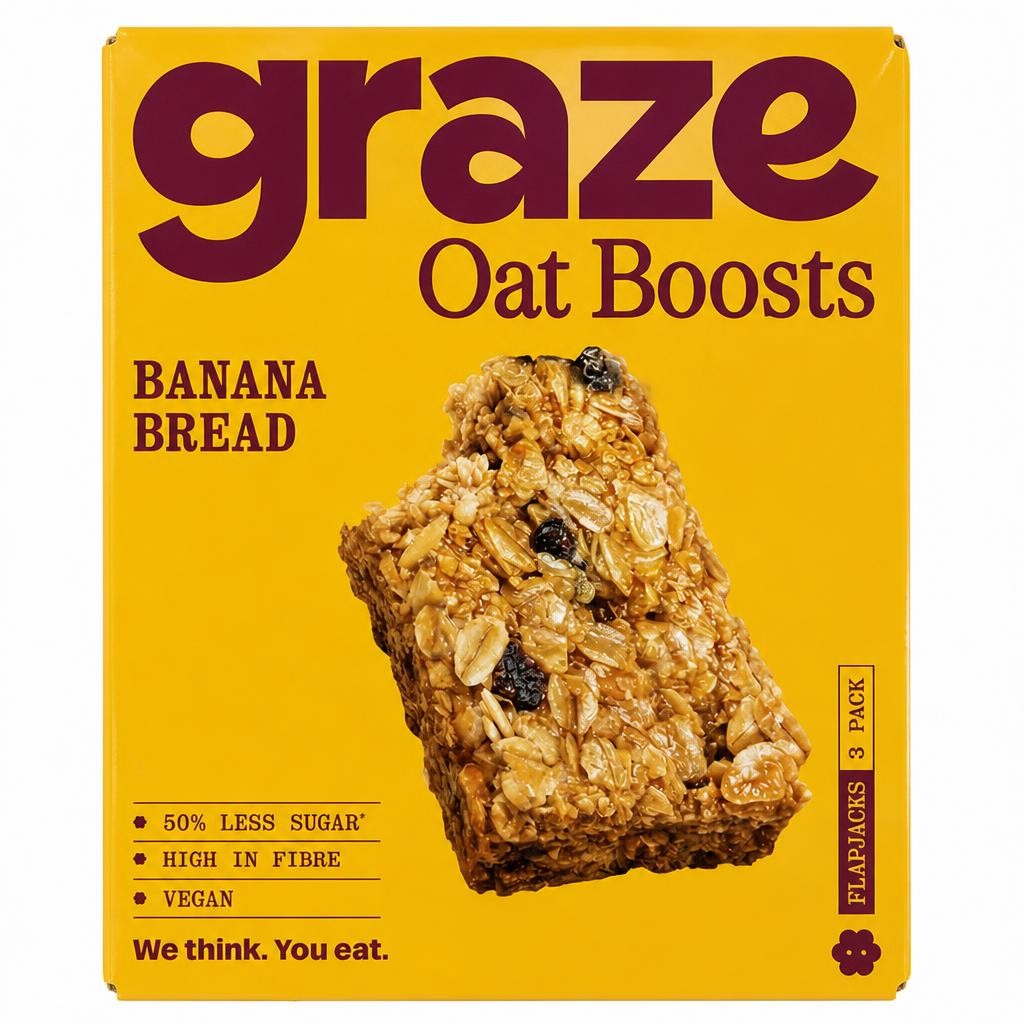 Graze Oat Boosts 3 x 40g Banana Bread Flapjacks