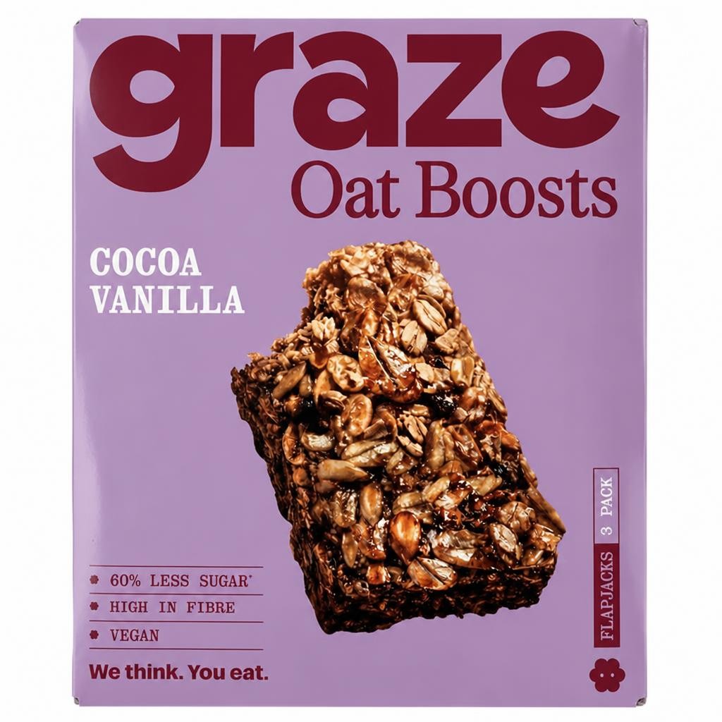 Graze Oat Boosts 3 x 40g Cocoa Vanilla Flapjacks
