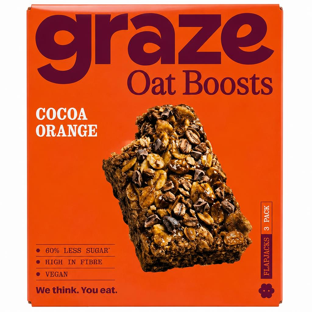 Graze Oat Boosts 3 x 40g Cocoa Orange Flapjacks