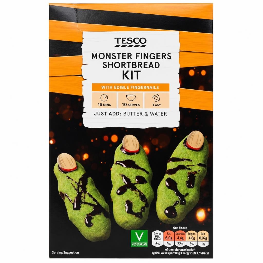 Tesco Monster Fingers Shortbread Kit 180g