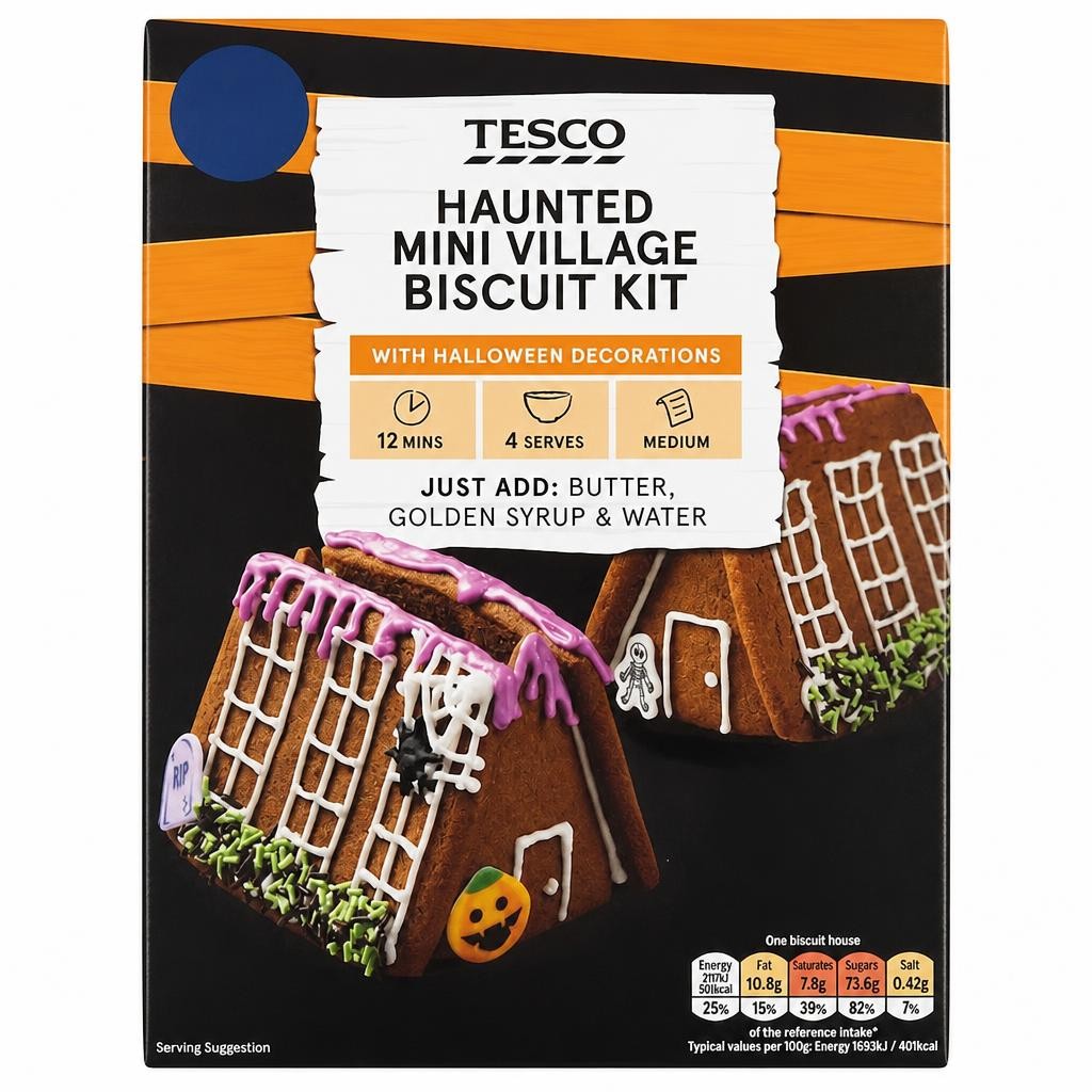 Tesco Haunted Mini Village Biscuit Kit 387g