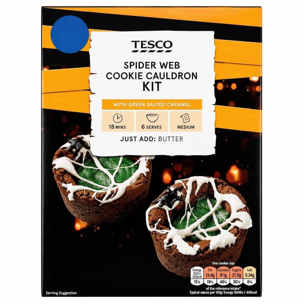 Tesco Spider Web Cookie Cauldron Kit 359g
