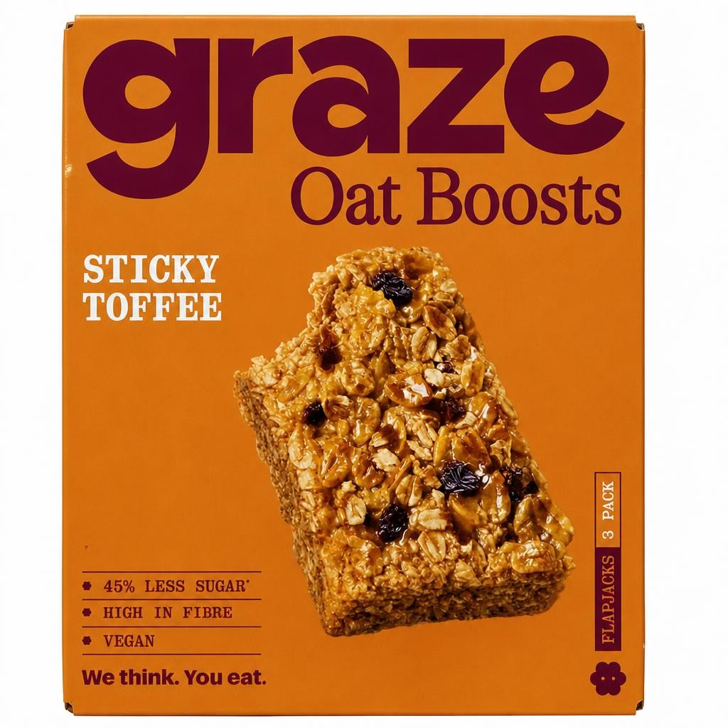 Graze Oat Boosts 3 x 40g Sticky Toffee Flapjacks