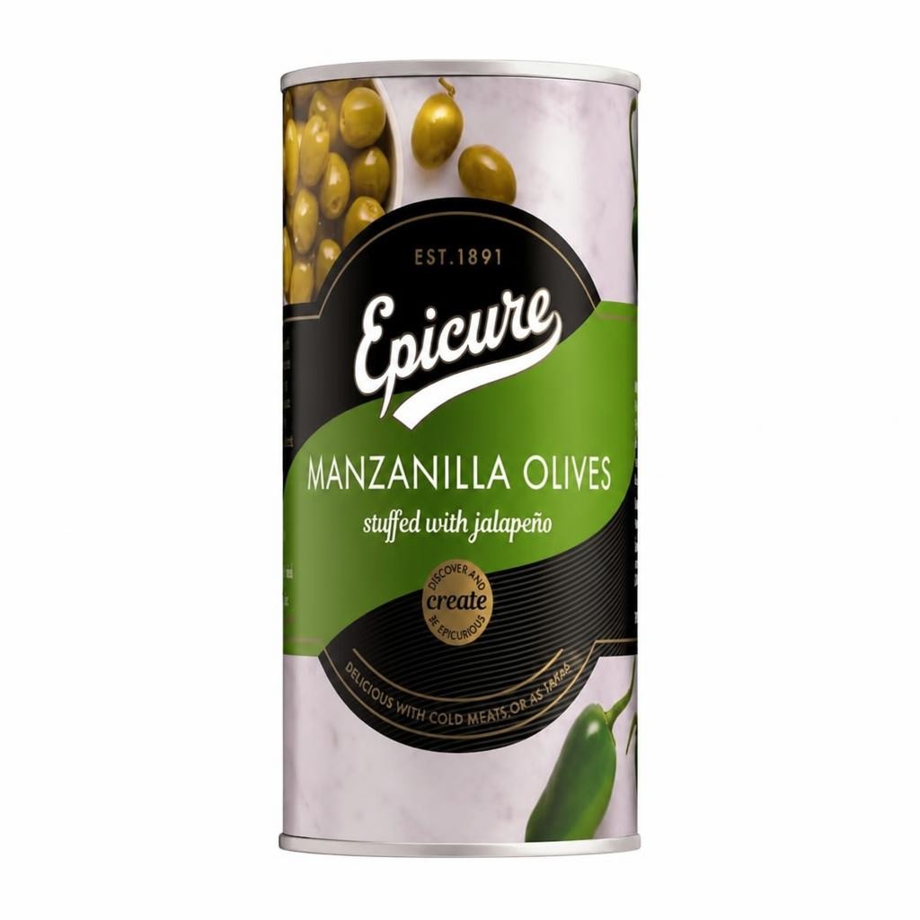 Epicure Manzanilla Olives Stuffed with Jalapeno (350g)