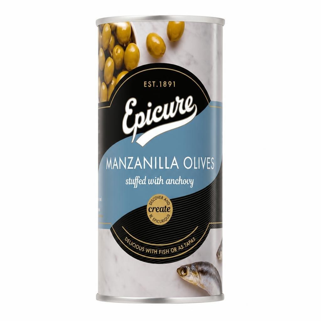 Epicure Manzanilla Olives Stuffed with Anchovy (350g)