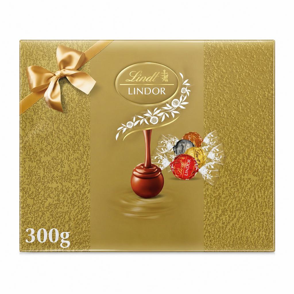 Lindt Lindor 300g Assorted Gold Gift Box Chocolate Truffles