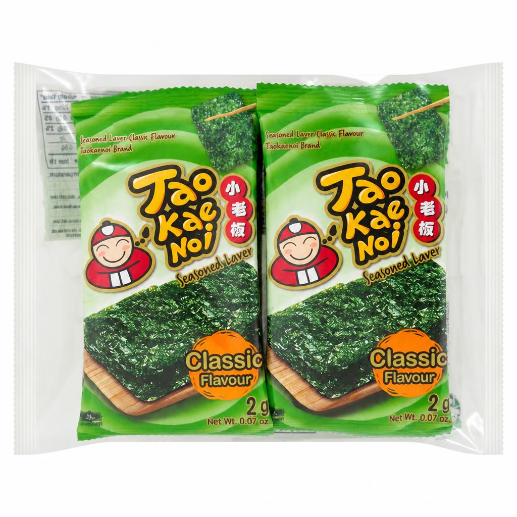 Tao Kae Noi 8 x  Classic Flavour Seasoned Laver Seaweed 16g