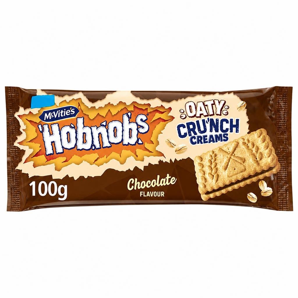 McVitie's Hobnobs Oaty Milky 100g Chocolate Flavour Cream Biscuits