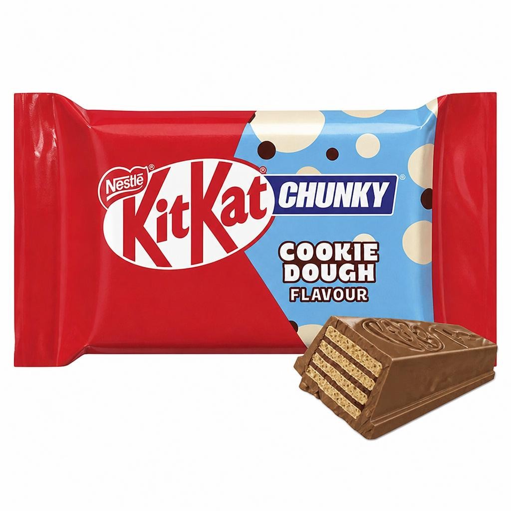 KitKat Chunky 4 x Cookie Dough Flavour Chocolate Wafer Bars 34g