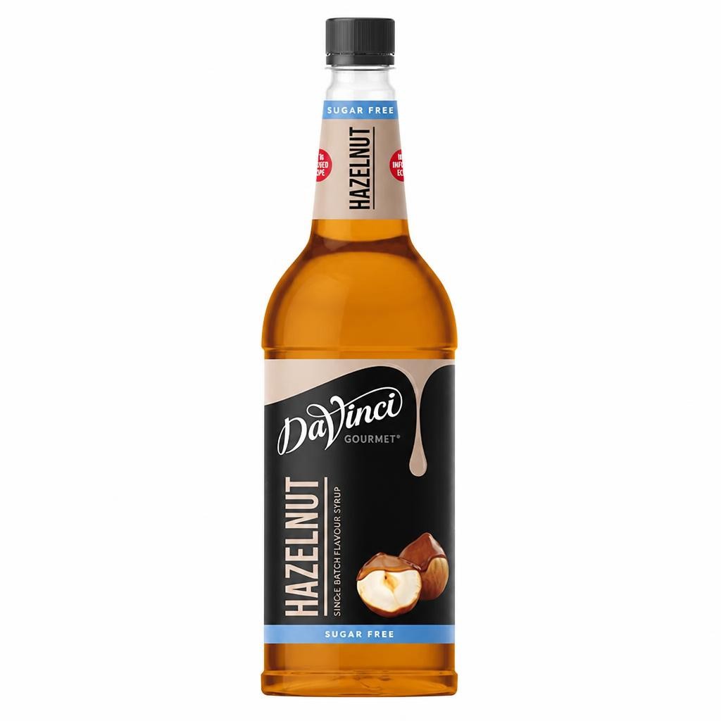 DaVinci Gourmet SUGAR FREE Hazelnut 1L Syrup for Coffee, Cocktails , Desserts, Beverages - (Pack of 1)