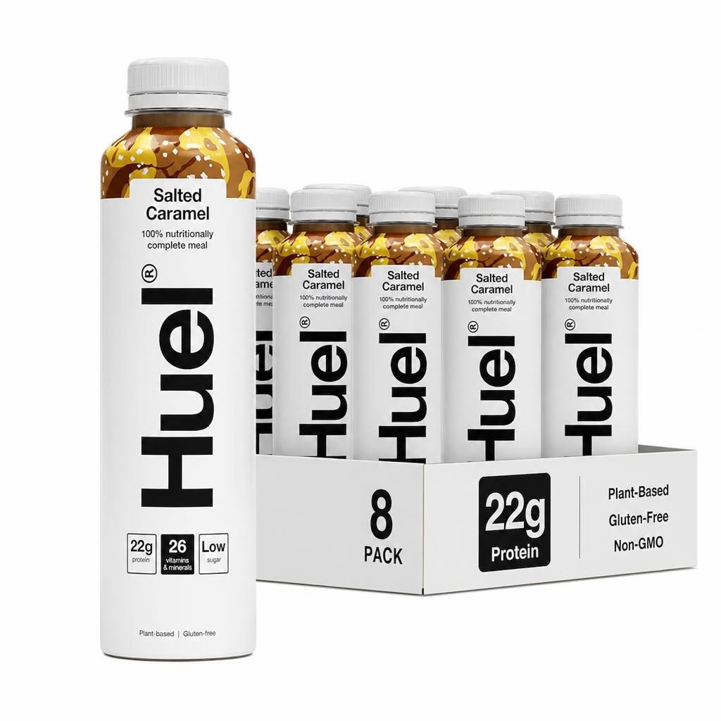 Huel Ready-to-Drink Meal, Salted Caramel Protein Drink, 500ml Bottles (Pack of 8) - Protein Shakes, Pre-Portioned Meal, 20g of Protein per Bottle