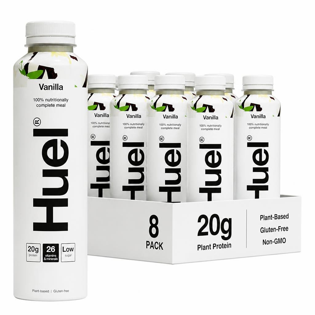 Huel Ready-to-Drink Meal, Vanilla Protein Drink, 500ml Bottles (Pack of 8) - Protein Shakes, Pre-Portioned Meal, 20g of Protein per Bottle