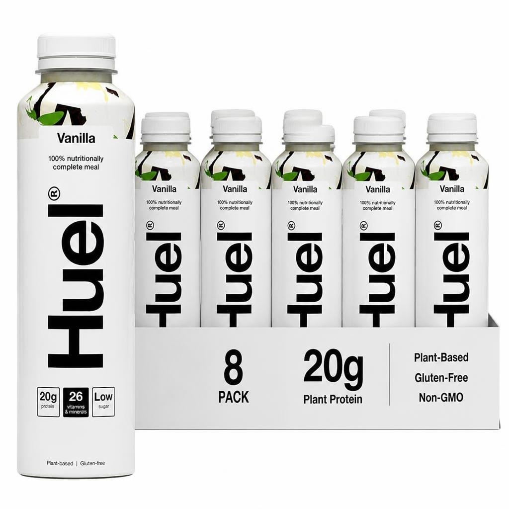 Huel Ready-to-Drink Meal, Vanilla Protein Drink, 500ml Bottles (Pack of 8) - Protein Shakes, Pre-Portioned Meal, 20g of Protein per Bottle