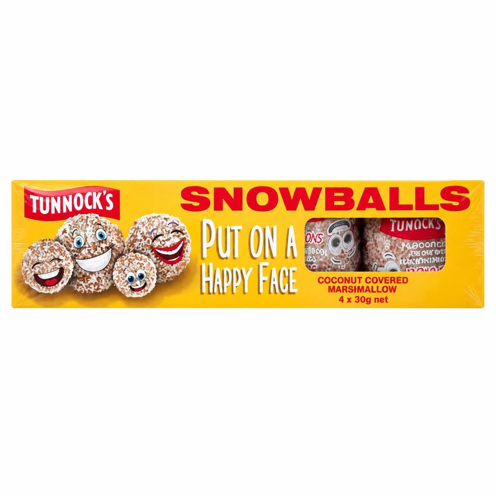 Tunnock's Snowballs Coconut Covered Marshmallows 4 x 30g (120g)