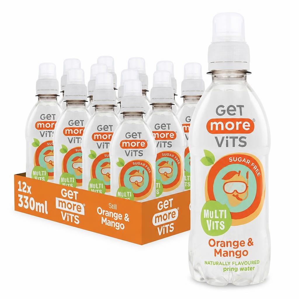 Get More Vits Multivitamin Drinks for Kids Orange & Mango 12x330ml