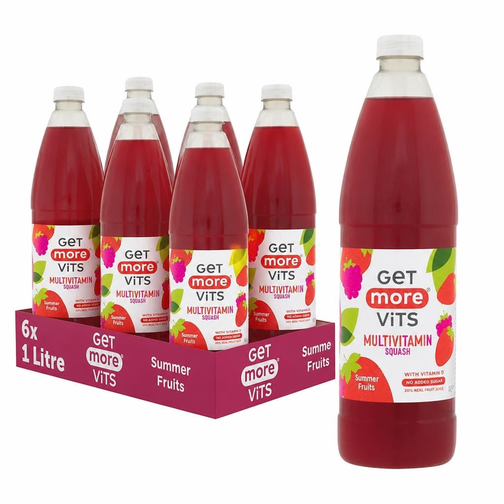 Get More Vits Multivitamin Squash Summer Fruits 6x1L