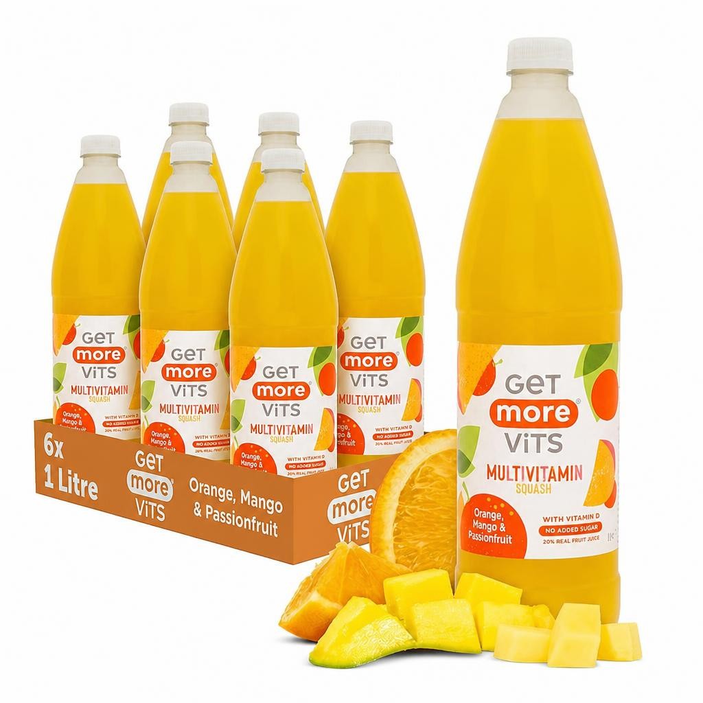 Get More Vits Multivitamin Squash Orange, Mango & Passionfruit 6x1L
