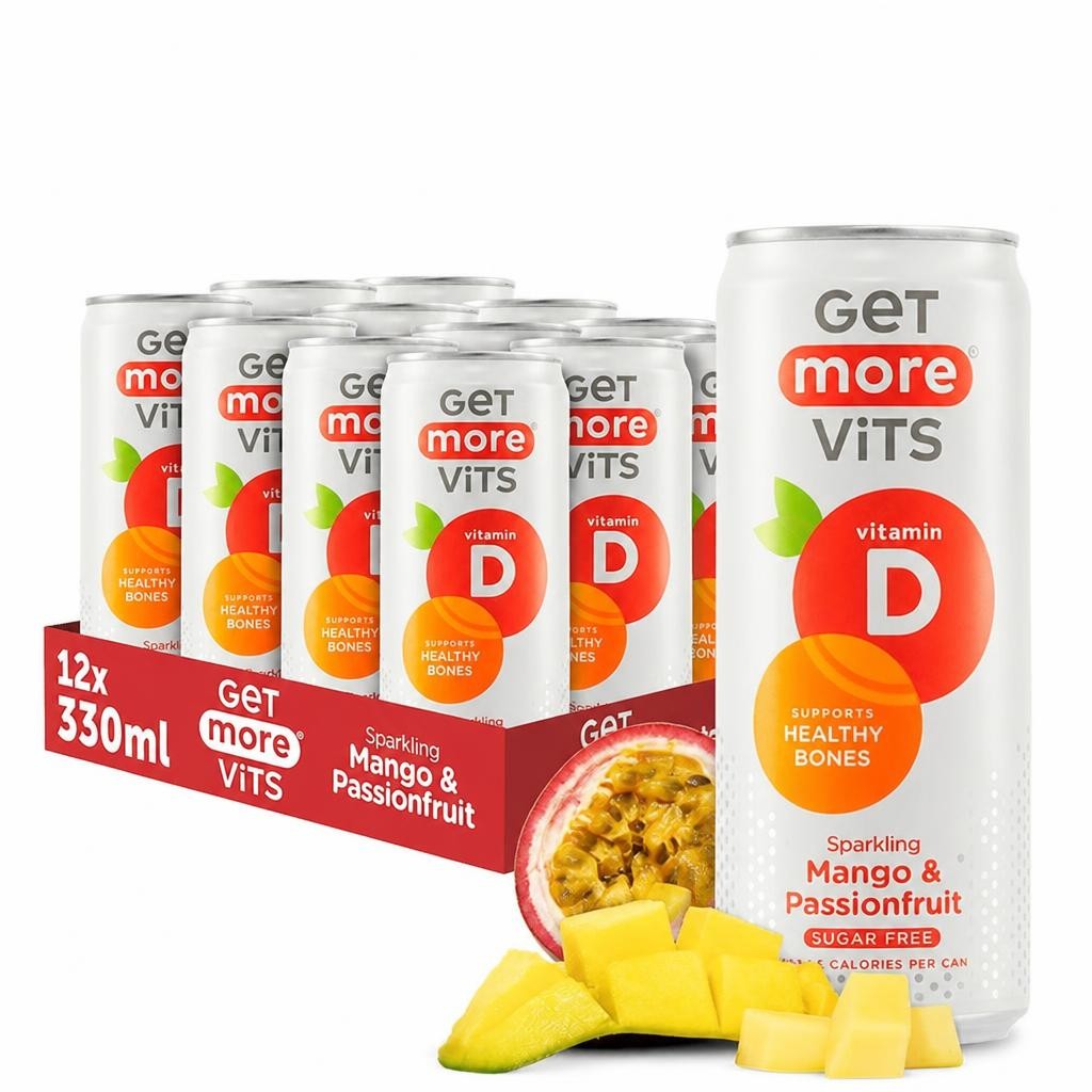 Get More Vitamin D Sparkling Mango & Passionfruit 12x330ml