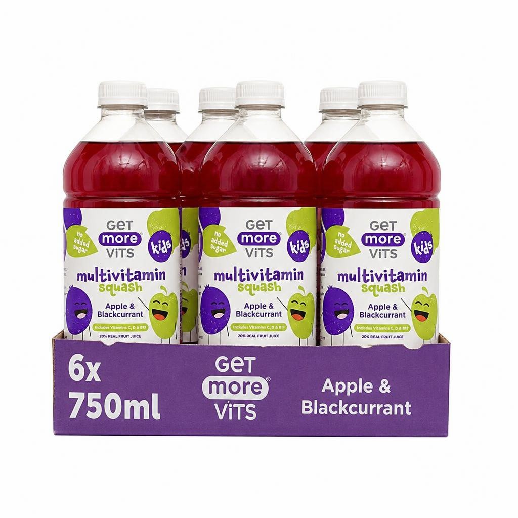 Get More Vits Kids Multivitamin Squash Apple & Blackcurrant 6x750ml