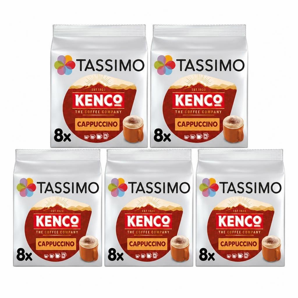 Tassimo Kenco Cappuccino Coffee Pods x8 (Pack of 5, Total 40 Capsules)