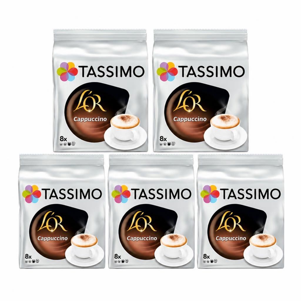 Tassimo L'OR Cappuccino Coffee Pods x8 (Pack of 5, Total 40 Capsules)