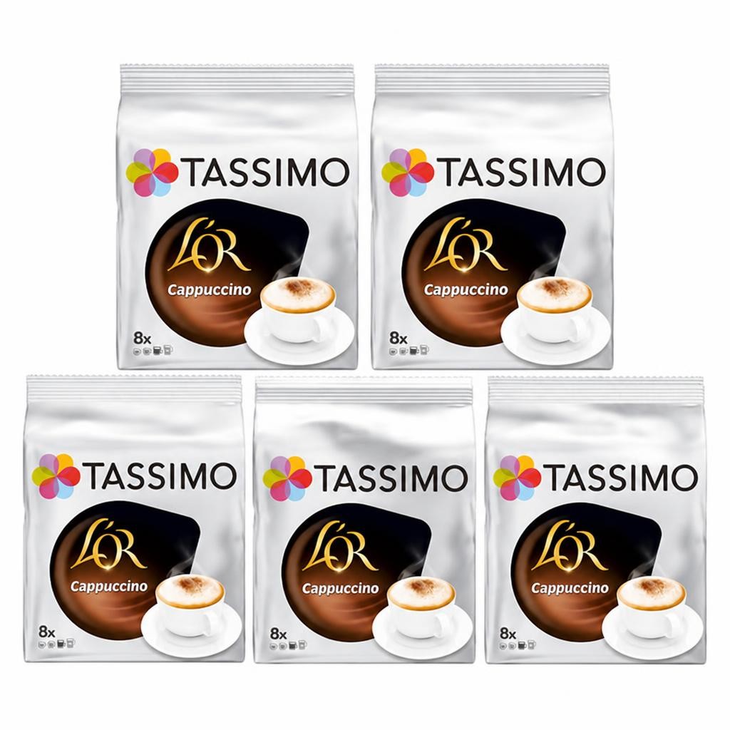 Tassimo L'OR Cappuccino Coffee Pods x8 (Pack of 5, Total 40 Capsules)