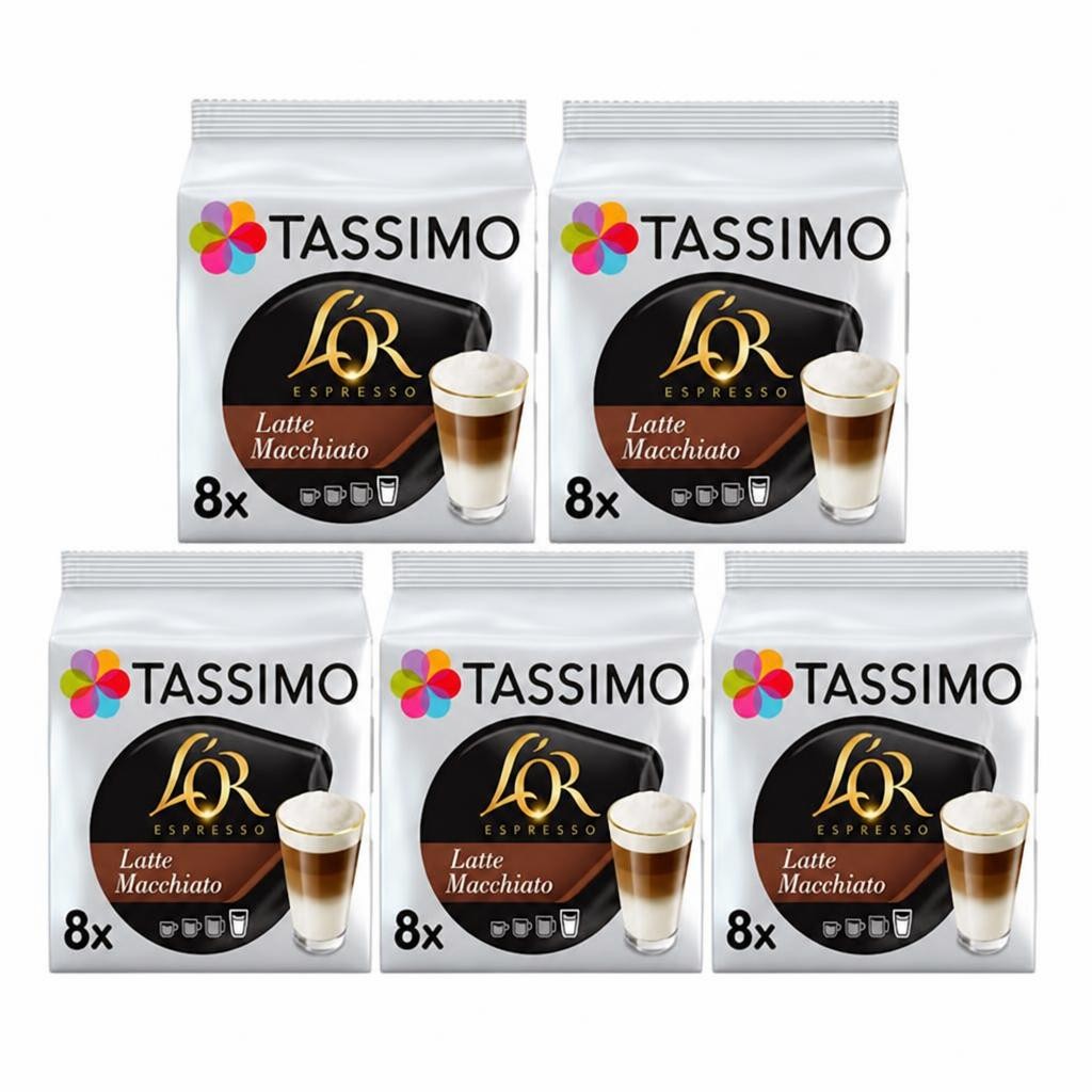 Tassimo L'OR Espresso Latte Macchiato (5 Packs, 80 T Discs, 40 Servings)