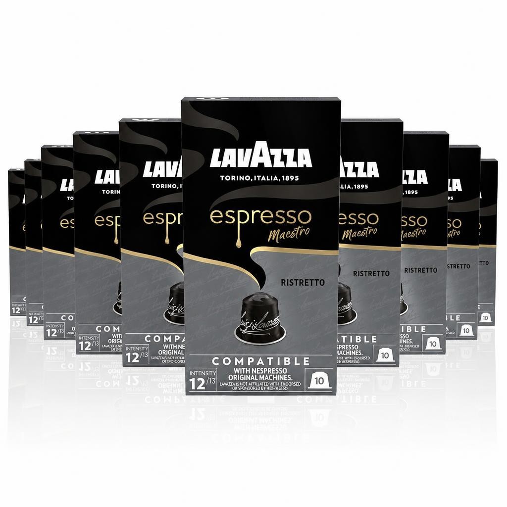 Lavazza Espresso Maestro Ristretto Aluminium Coffee Capsules Compatible with Nespresso Original Machines x10 (Pack of 10, Total 100 Pods)