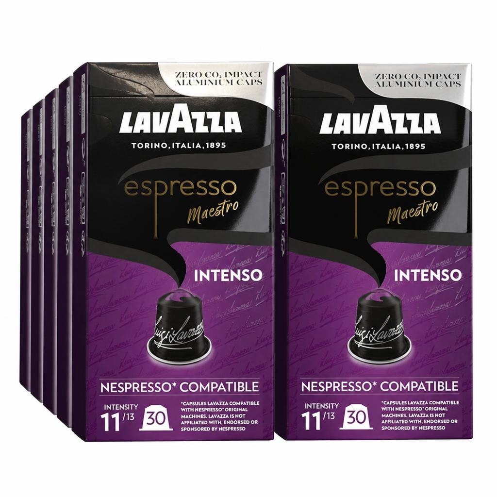 Lavazza Espresso Maestro Intenso Aluminium Coffee Capsules Compatible with Nespresso Original Machines x10 (Pack of 10, Total 100 Pods)