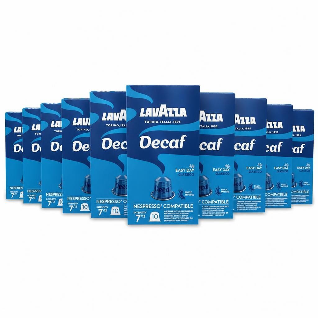 Lavazza Espresso Maestro Dek Aluminium Coffee Capsules Compatible with Nespresso Original Machines x10 (Pack of 10, Total 100 Pods)