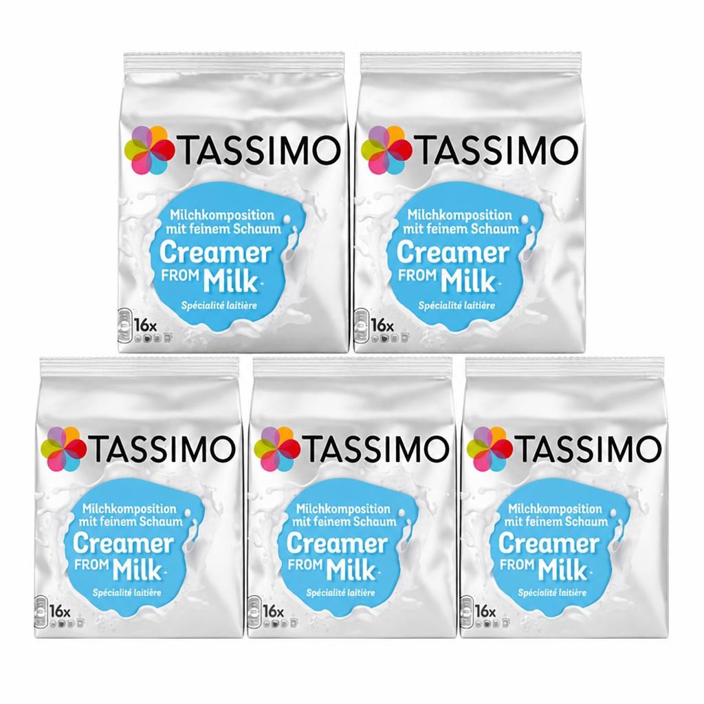 Tassimo Milk Creamer Capsule x16 (Pack of 5, Total 80 T Discs/pods)