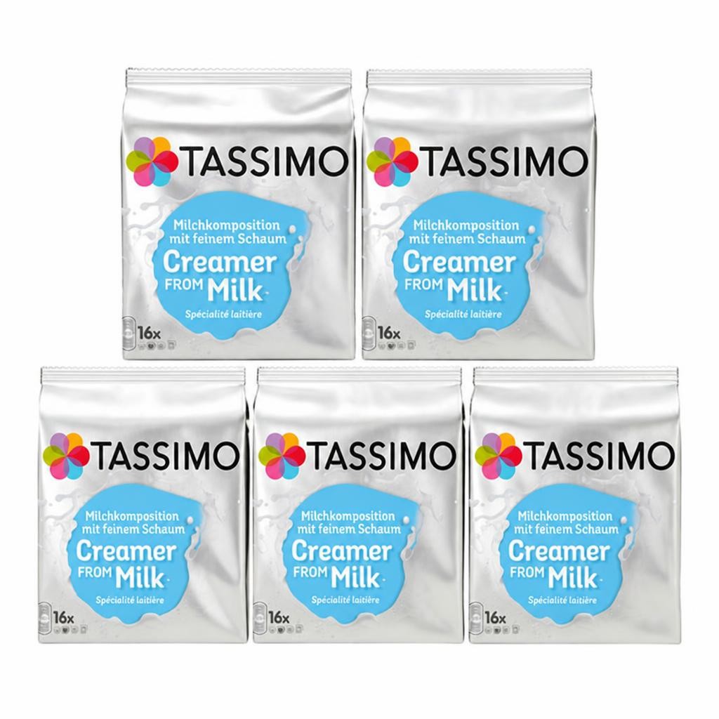 Tassimo Milk Creamer Capsule x16 (Pack of 5, Total 80 T Discs/pods)
